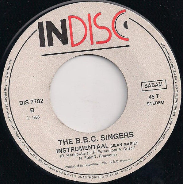 B.B.C. Singers - Jean-Marie 41263 Vinyl Singles Vinyl Zeer Goed / Hoesje Goed "VINYLSINGLES.NL"