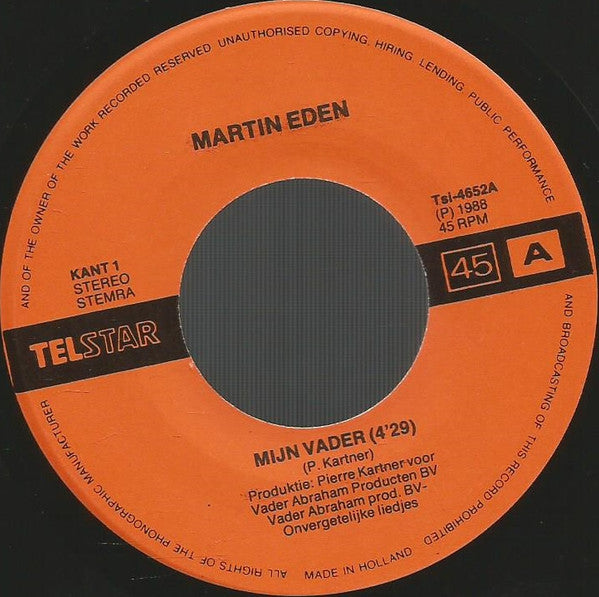 Martin Eden - Mijn Vader 15143 Vinyl Singles Vinyl Goed / Hoes Goed