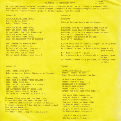 Various - Karneval In Mestreech 1977 33205 Vinyl Singles EP Vinyl Goed / Hoes Goed