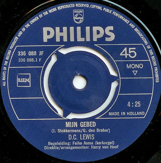 D.C. Lewis - Mijn Gebed 40293 Vinyl Singles Vinyl Zeer Goed / Hoesje Generic "VINYLSINGLES.NL"
