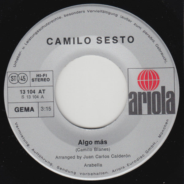 Camilo Sesto - Algo Mas Vinyl Singles Vinyl Zeer Goed / Hoesje Goed "VINYLSINGLES.NL"