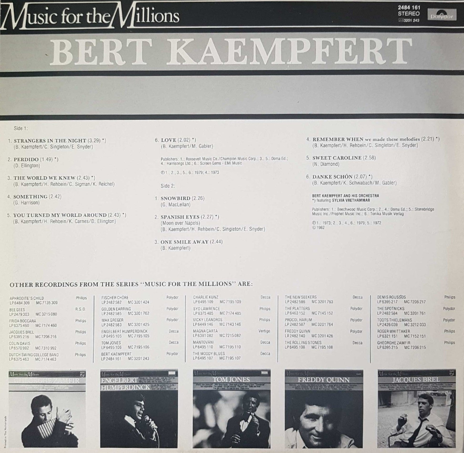 Bert Kaempfert Featuring Sylvia Vrethammar - Bert Kaempfert (LP) Vinyl LP Vinyl Zeer Goed / Hoesje Goed "VINYLSINGLES.NL"