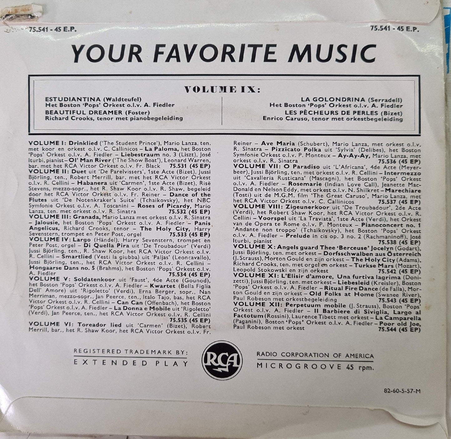 Your Favorite Music - Volume IX 05661 Vinyl Singles EP Vinyl Goed / Hoes Goed