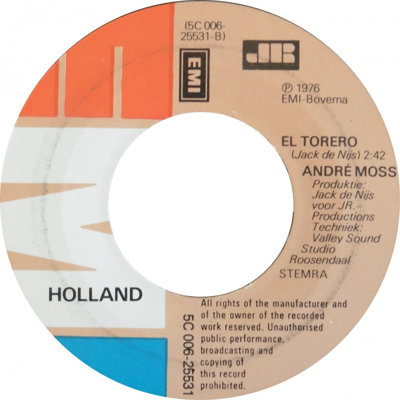 André Moss - Laura (B-Keus) Vinyl Singles Vinyl (G) <br> Hoes (F) "VINYLSINGLES.NL"