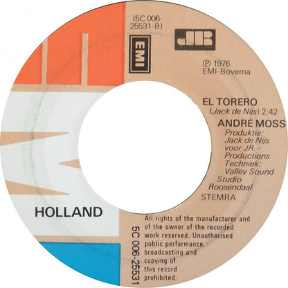 André Moss - Laura (B-Keus) Vinyl Singles Vinyl (G) <br> Hoes (F) "VINYLSINGLES.NL"