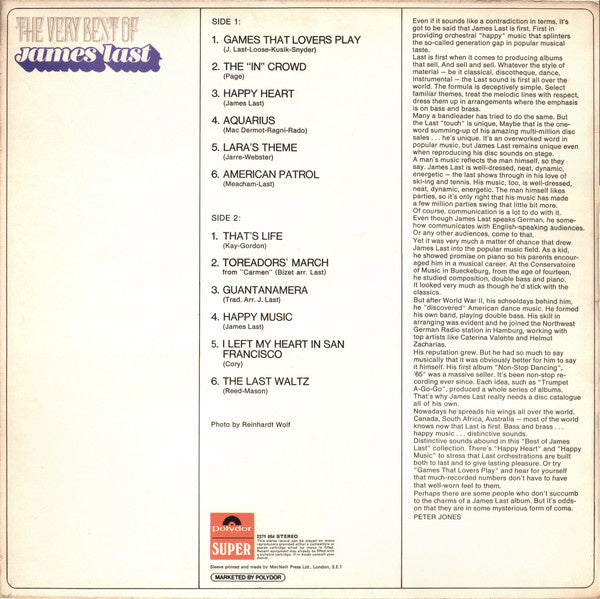 James Last - The Very Best Of James Last (LP) 40424 Vinyl LP Vinyl Goed / Hoes Goed