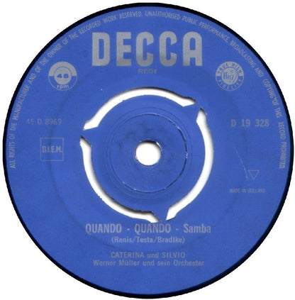 Caterina Und Silvio - Einmal Weht Der Sudwind Wieder Vinyl Singles Vinyl Zeer Goed / Hoesje Goed "VINYLSINGLES.NL"