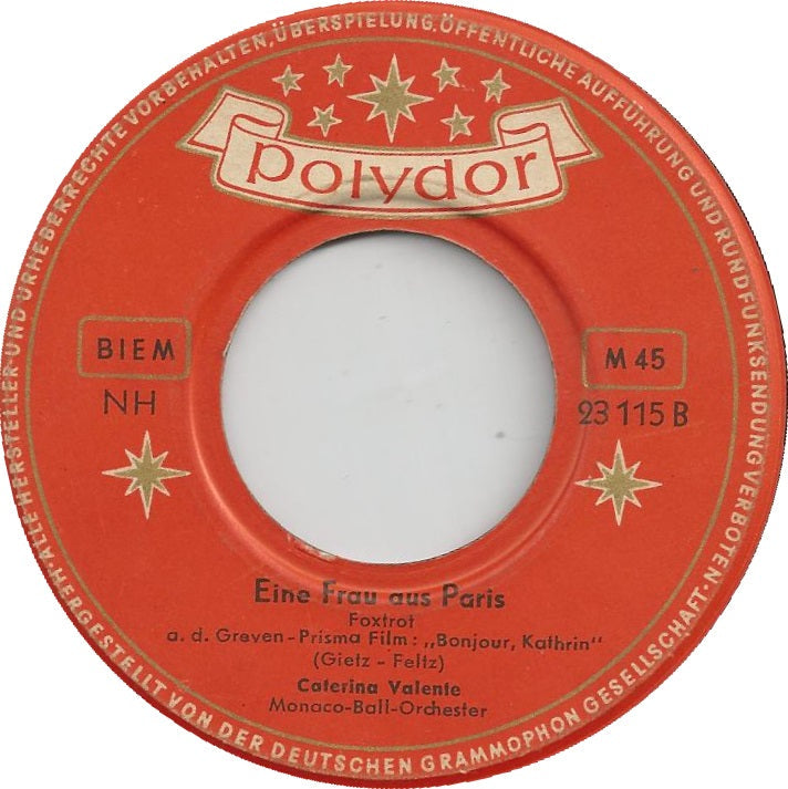 Caterina Valente - Bonjour, Kathrin Vinyl Singles Vinyl Zeer Goed / Hoesje Goed "VINYLSINGLES.NL"