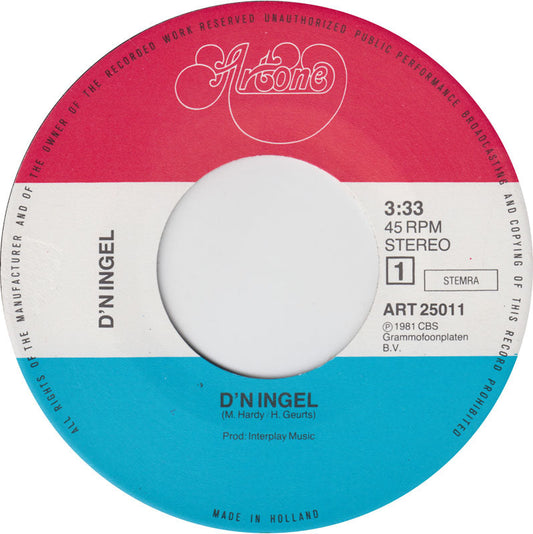 D'n Ingel - D'n Ingel Vinyl Singles Vinyl Zeer Goed / Hoesje Goed "VINYLSINGLES.NL"