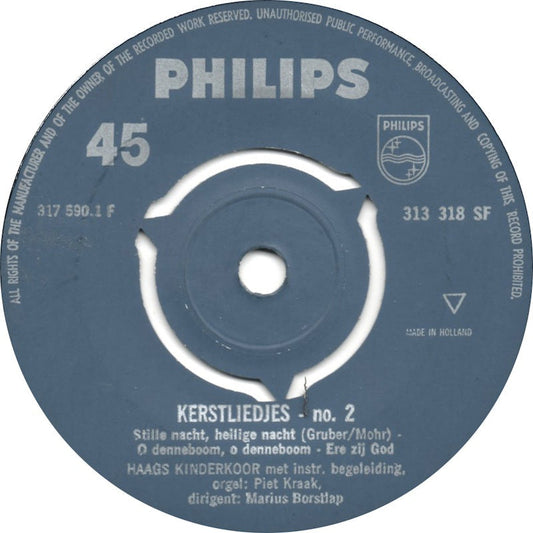 Haags Kinderkoor - Kerstliedjes No. 2 Vinyl Singles Vinyl Zeer Goed / Hoesje Generic "VINYLSINGLES.NL"