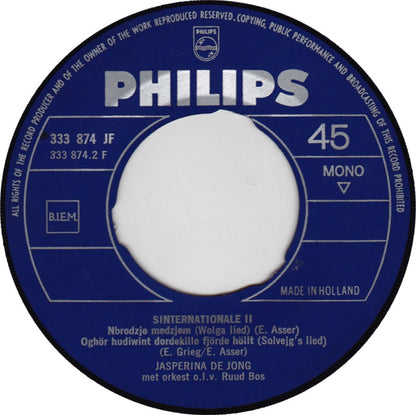 Jasperina De Jong - Sinternationale 28970 Vinyl Singles Vinyl Goed / Hoes Goed