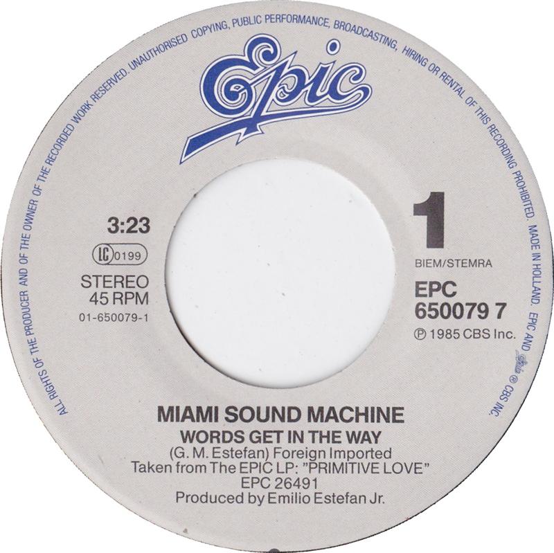 Miami Sound Machine - Words Get In The Way 13961 Vinyl Singles Vinyl Goed / Hoes Goed