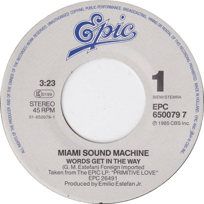 Miami Sound Machine - Words Get In The Way 13961 Vinyl Singles Vinyl Goed / Hoes Goed