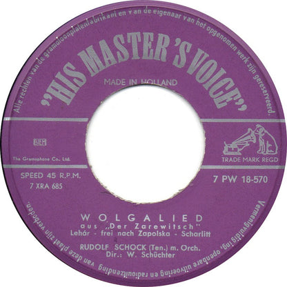 Rudolf Schock - Wolgalied 13422 Vinyl Singles Vinyl Goed / Hoes Goed