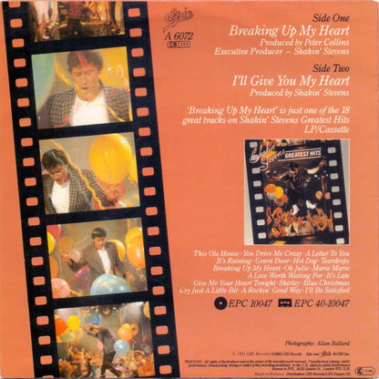 Shakin' Stevens - Breaking Up My Heart 10374 Vinyl Singles Vinyl Goed / Hoes Goed