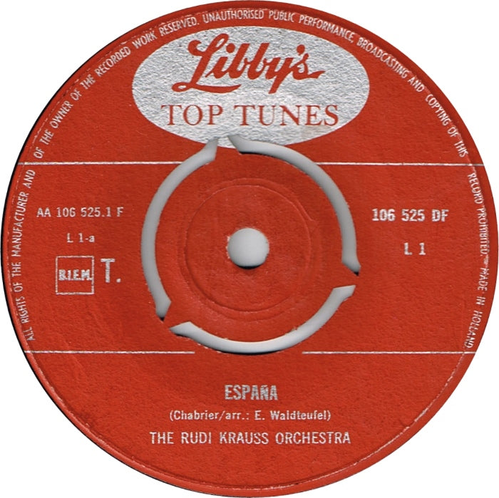 Rudu Krauss Orchestra - España 02948 Vinyl Singles Vinyl Goed / Hoes Goed