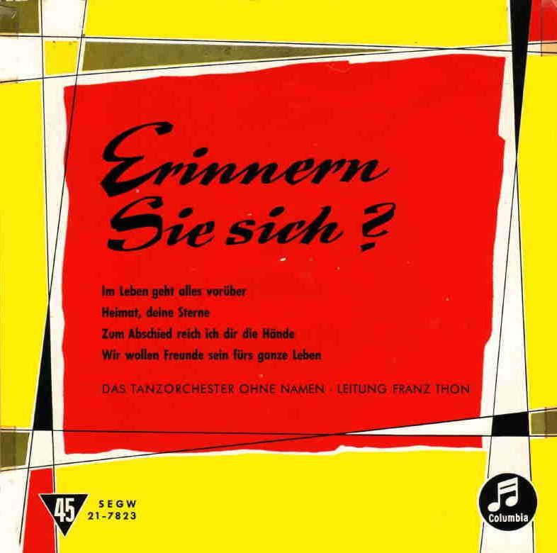Tanzorchester Ohne Name - Erinnern Sie Sich 14121 Vinyl Singles Vinyl Goed / Hoes Goed